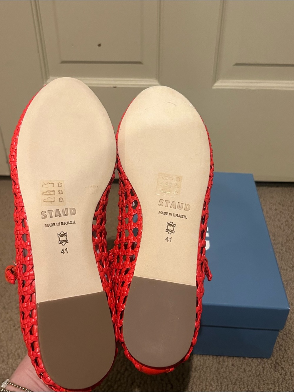 NWT Staud Nell Mary Jane Flats | Wild Poppy - Picture 6 of 12